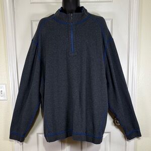 Tommy Bahama Reversible Men's Gray/Blue Sweater- No tag (2XL/3XL?) see pics